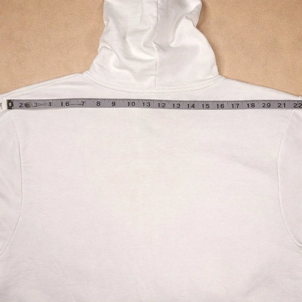 Brosbi White Zip Hoodie Icon Heart Minimalist Streetwear XXL Cotton French Terry